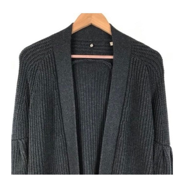 Anthropologie Knitted & Knotted Marjella Balloon Sleeve Ribbed Cardigan - Picture 3 of 15